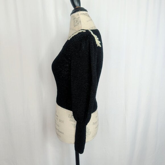 Vintage Melange II Knit Sweater Small Sequin Applique - Picture 6 of 8